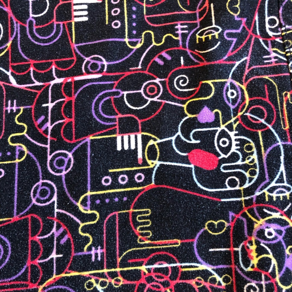 LuLaRoe Picasso inspired one size leggings in black/multi